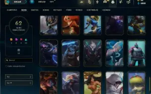 Conta Unranked com 66 Champs e 62 Skins ( MAIN SUP / ADC )