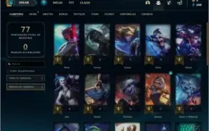 Conta unranked (ex bronze 1) com 30 champs e 1 skin