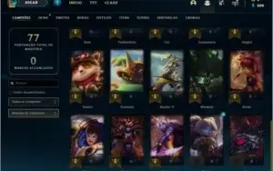 Conta unranked (ex bronze 1) com 30 champs e 1 skin