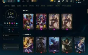 Diamante 1 com 115 Champs e 124 Skins ( MID / TOP / ADC )