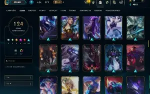 Diamante 1 com 115 Champs e 124 Skins ( MID / TOP / ADC )
