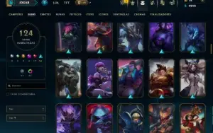 Diamante 1 com 115 Champs e 124 Skins ( MID / TOP / ADC )