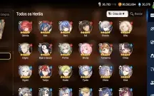Conta de epic seven com muitos recursos acumulados