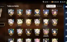 Conta de epic seven com muitos recursos acumulados
