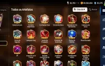 Conta de epic seven com muitos recursos acumulados