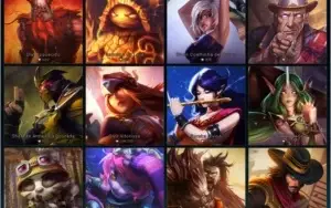 V> Conta Platina 2 124 Campeões 58 skins.Ouro nas duas flex.