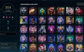 Conta de LOL com 417 skins, precinho