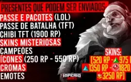 [Até 80% Off] Envio De Presentes No Lol/Tft - Skins | Passes