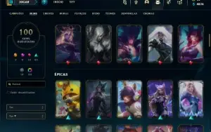 Ferro 1 com 80 Champs e 100 Skins + 72 Cromas ( MAIN SUP )