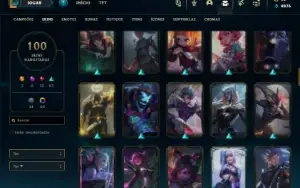 Ferro 1 com 80 Champs e 100 Skins + 72 Cromas ( MAIN SUP )