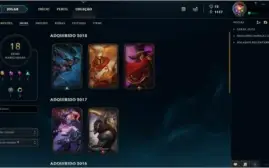 CONTA OURO V - 18 SKINS 80 CAMPEÕES LVL 45