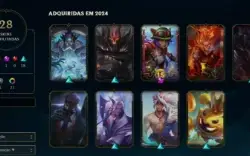 Conta do lol upada manualmente com 110 skin para habilitar