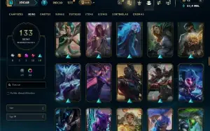 Unranked com TODOS os champs e 133 Skins ( MID / JG / ADC )