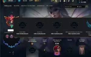 Unranked com TODOS os champs e 133 Skins ( MID / JG / ADC )