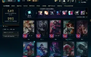 Prata 4 com TODOS os champs e 155 Skins ( MID / ADC / JG )