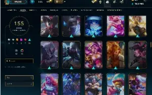 Prata 4 com TODOS os champs e 155 Skins ( MID / ADC / JG )