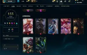 Prata 4 com TODOS os champs e 155 Skins ( MID / ADC / JG )