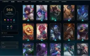 Conta LOL - Todos Champions, 204 skins e muito mais
