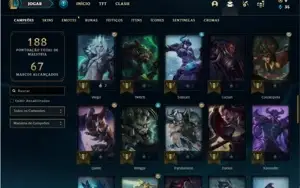 Conta prata 4 com 62 Champs e 36 Skins + 1 Fragmento