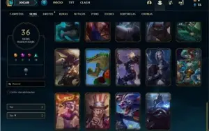 Conta prata 4 com 62 Champs e 36 Skins + 1 Fragmento