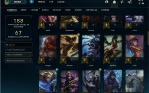 Conta prata 4 com 62 Champs e 36 Skins + 1 Fragmento