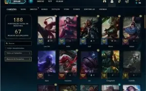 Conta prata 4 com 62 Champs e 36 Skins + 1 Fragmento