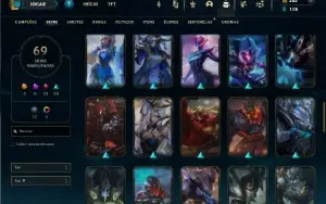 Platina 3 com 80 Champs e 69 Skins + 22 Espolios