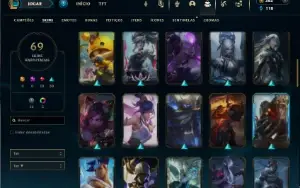 Platina 3 com 80 Champs e 69 Skins + 22 Espolios