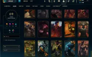 Platina 3 com 80 Champs e 69 Skins + 22 Espolios