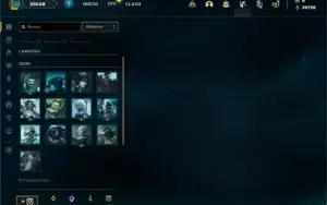 Conta ouro 4 com 23 Champs e 13 Fragmentos de skins
