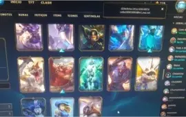conta de lol, level 123, 84 skins,
