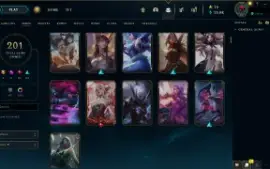 Conta LOL recheada - 201 skins - Platina
