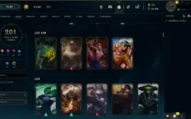 Conta LOL recheada - 201 skins - Platina