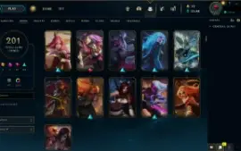 Conta LOL recheada - 201 skins - Platina