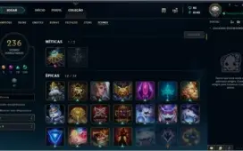 V>Conta de League of Legends com mais de 300 Skins