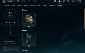 Conta ouro 4 com 89 Champs e 75 Skins + 6 Vitoriosas