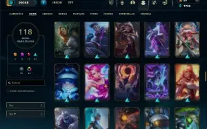 Bronze 4 com 130 Champs e 118 Skins
