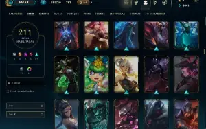 Unranked com 150 Champs e 211 Skins ( ADC / MID / TOP )