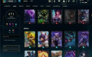 Prata 4 com TODOS os champs e 471 Skins +9 Vitoriosas