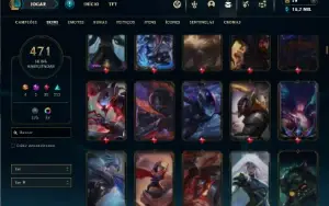 Prata 4 com TODOS os champs e 471 Skins +9 Vitoriosas