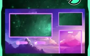 Overlay para streaming 4 telas -  pink mountain