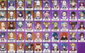 Genshin Impact AR60 49 Personagens (19T5)