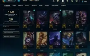 Conta prata 1 com 55 Champs e 12 Skins