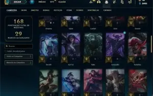 Conta prata 1 com 55 Champs e 12 Skins