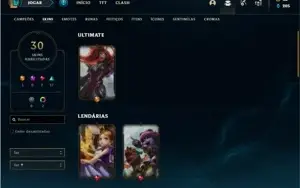 Conta Unranked com 31 Champs e 30 Skins