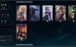 VENDO CONTA LOL LVL 299, 519 SKINS.