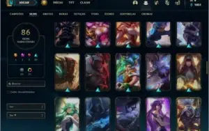 Conta platina 4 com 68 champs e 86 skins