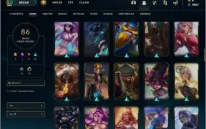 Conta platina 4 com 68 champs e 86 skins