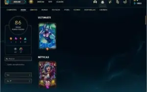 Conta platina 4 com 68 champs e 86 skins