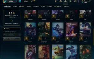 Diamante 4 com 35 Champs e 6 Skins + 2 Fragmentos